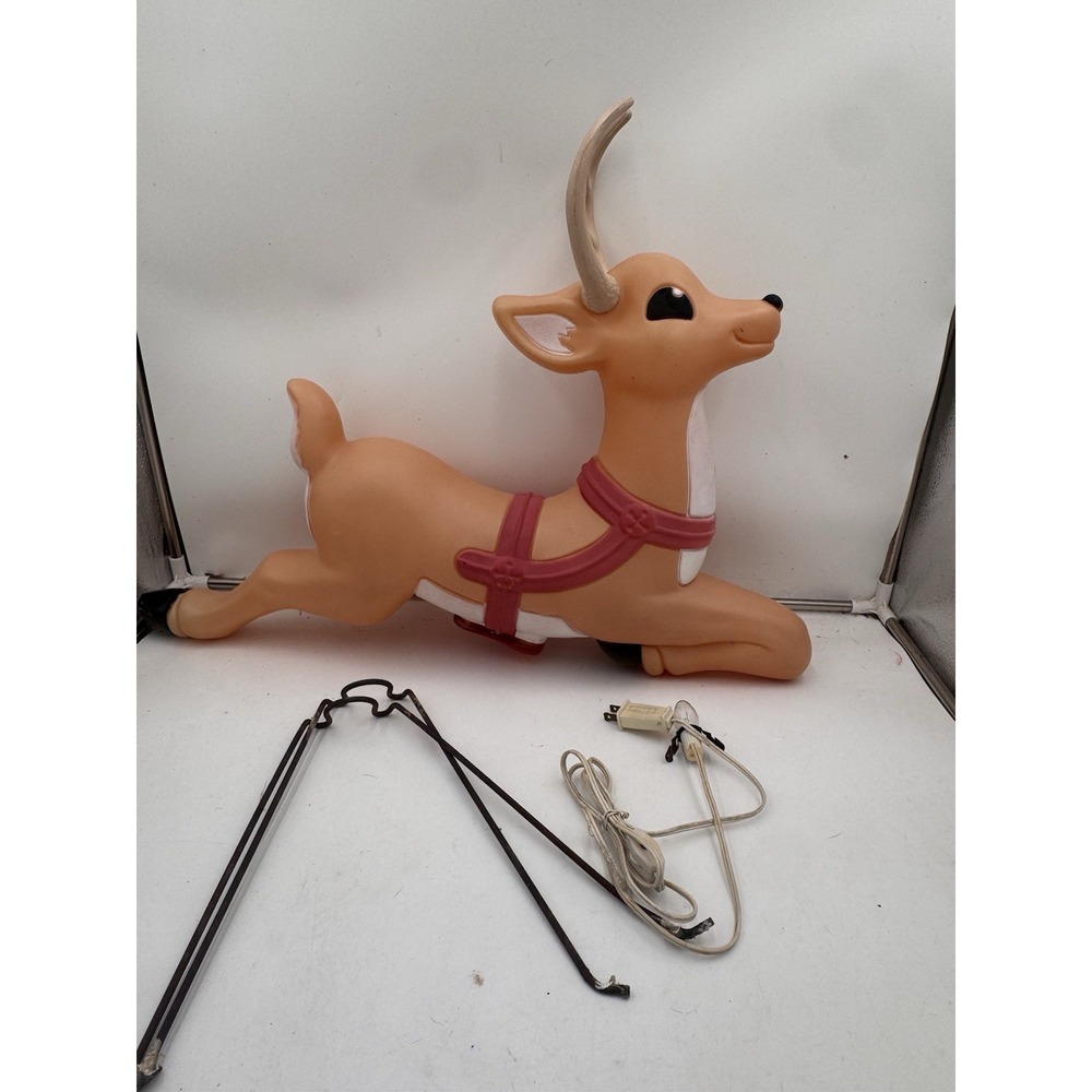 Vintage 27" Grand Venture Christmas Reindeer For Santa's Sleigh Blow Mold
